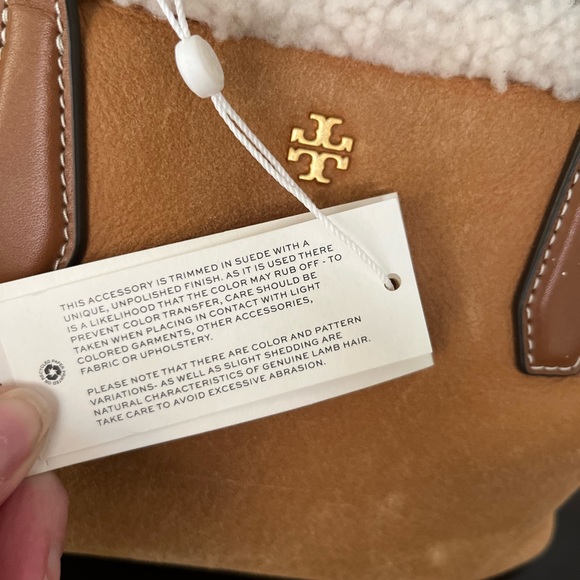 TORY BURCH NWT Blake Shearling Small Tote - Picture 6 of 9